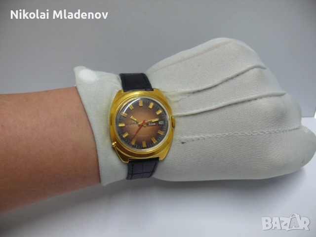 Съветски Позлатен ЧАЙКА/CHAIKA Мъжки ръчен часовник, работещ! С ден/дата, снимка 15 - Мъжки - 53178876