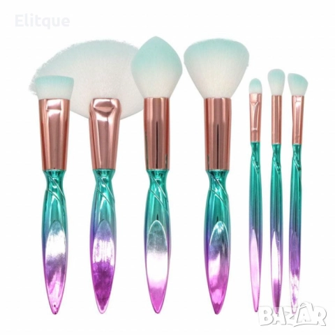 Комплект "Еднорог" от 7 разноцветни четки за грим HZS91, снимка 3 - Други - 52820402