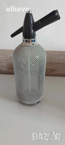 Шише за газирана вода с метална оплетка, снимка 2 - Антикварни и старинни предмети - 50548568