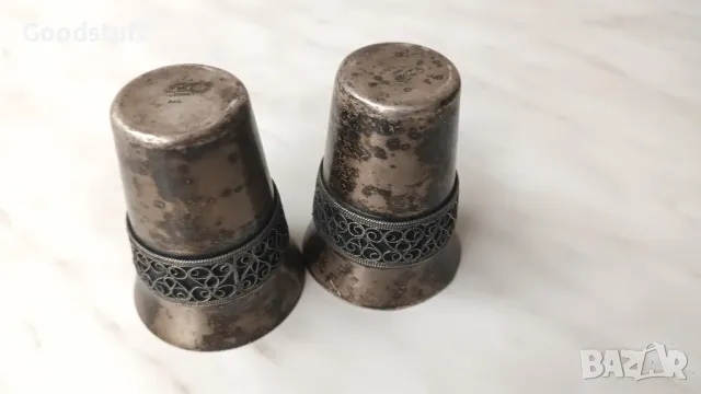 Стари посребрени чашки,филигран,Юммет,мелхиор,СССР, за ликьор, снимка 9 - Антикварни и старинни предмети - 50422290