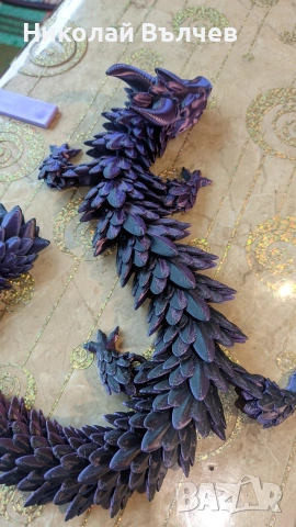 Артикулиращ Дракон! Уникален цвят!, снимка 3 - Фигурки - 53256543