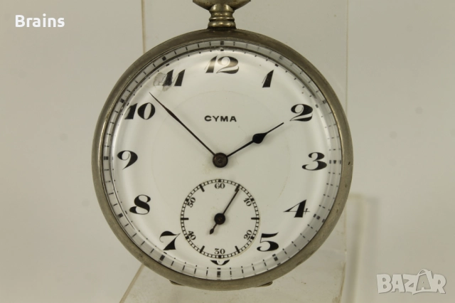 CYMA Стар Швейцарски Джобен Часовник, снимка 4 - Антикварни и старинни предмети - 52509806