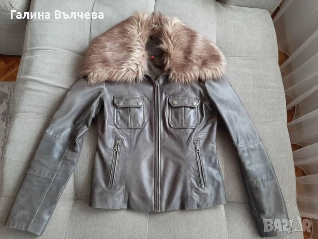 Дамско яке от естествена кожа, размер S, снимка 2 - Якета - 51619990