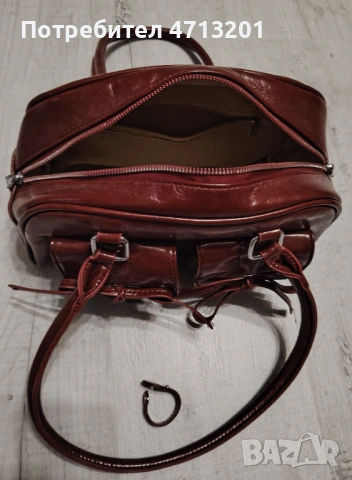 Чанта в цвят бордо, снимка 3 - Чанти - 53180642