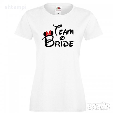 Дамска тениска за моминско парти ОТБОР БУЛКА Team Bride Disney 01