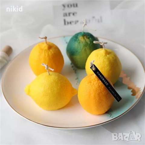 3D голям лимон силиконов молд форма смола калъп фондан шоколад гипс свещ, снимка 5 - Форми - 38050587