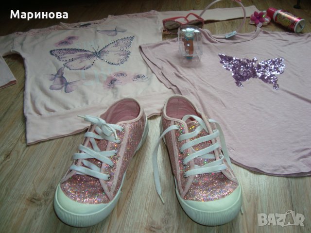 Бляскави пеперудени блузки Breeze и Кецки на цени и аксесоари , снимка 2 - Детски Блузи и туники - 32299618