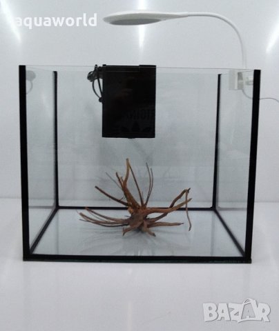 Нано аквариум 40 литра ОБОРУДВАН и подарък корен, снимка 1 - Аквариуми - 35605245