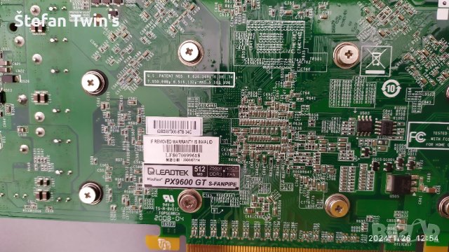 Видео карта Nvidia GeForce Leadtek WinFast PX9600 GT 512MB GDDR3 256bit PCI-E HDMI, DVI, VGA, S-VI , снимка 15 - Видеокарти - 44036349