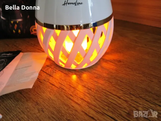 LED лампа с блутут тонколона, с ефект на пламък Home Line, снимка 5 - Лед осветление - 48345222