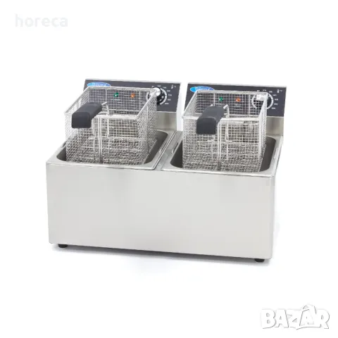 Електрически фритюрник 2 x 8 л - студена зона, от 50°C до 200°C, снимка 3 - Обзавеждане на кухня - 47498264