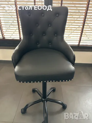 Висок стол на колелца Lyon с 24м гаранция и безплатна доставка до офис, снимка 2 - Столове - 49942638