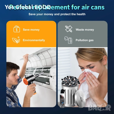 Hoofun електрически въздушен компресор 100000 об/мин 7600mAh, снимка 5 - Компресори - 52402727