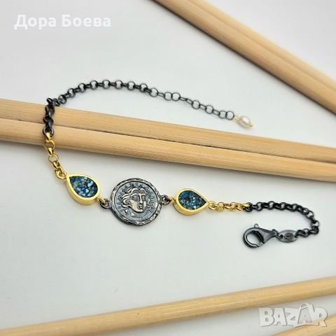 Сребърна гривна: "Офелия", снимка 3 - Колиета, медальони, синджири - 52618355