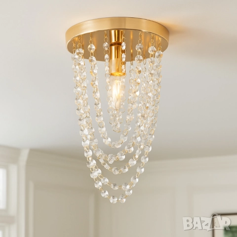 Луксозен плафон с кристали – впечатляващ светлинен ефект дори в малки помещения, снимка 4 - Друга електроника - 51947530