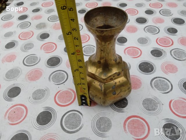 Стара ваза от меснг, снимка 6 - Други ценни предмети - 38989647
