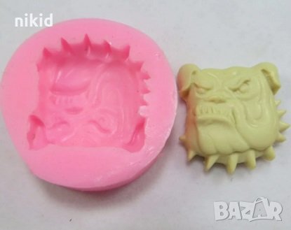 Зло куче Боксер глава силиконов молд форма фондан гипс, снимка 2 - Форми - 33293186