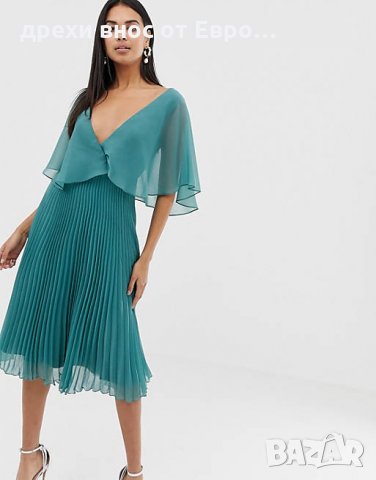 ASOS DESIGN елегантна плисирана зелена рокля 