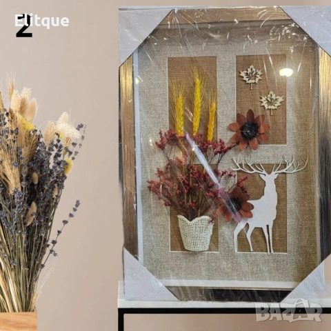 Декорация за стена, крафт картина с хербарии, различни видове 43.5cm*31.5cm, снимка 17 - Картини - 52895785