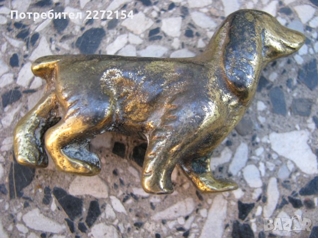 Бронзова пластика статуетка куче, снимка 2 - Антикварни и старинни предмети - 28477111