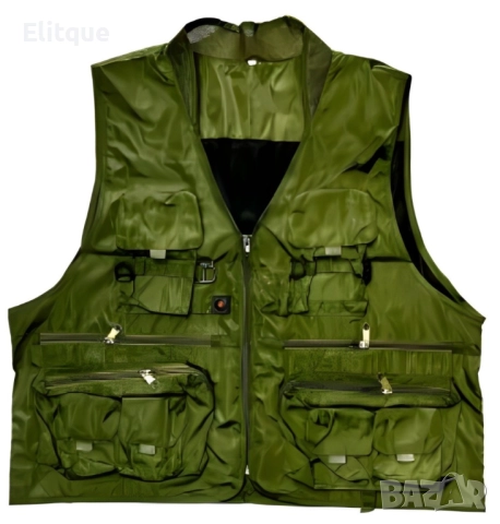 Рибарска жилетка в зелено, размери 2XL/3XL, с много джобове, снимка 5 - Други стоки за дома - 52852546