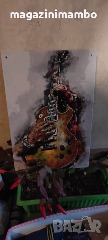 Gibson Les Paul акварел-метална табела(плакет), снимка 4 - Китари - 43070002