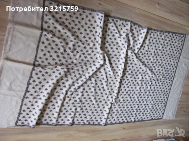 Покривка, ръчна бродерия , монограм 185х 92см.