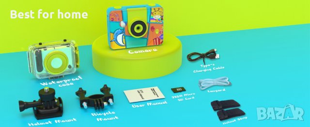 Детска екшън камера комплект водоустойчив калъф, аксесоари и 32GB SD карта, снимка 13 - Фотоапарати - 43904934