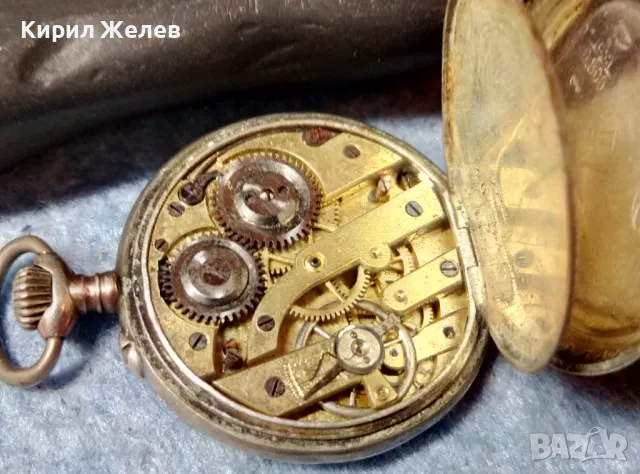 Стар СРЕБЪРЕН ДЖОБЕН ЧАСОВНИК СРЕБРО 800 СТИЛНА ОРНАМЕНТИКА с ПОЗЛАТА 48397, снимка 5 - Антикварни и старинни предмети - 48034917
