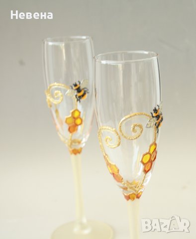 Ритуални Чаши  Сватбени Пчели Мед Юбилей Подарък Годишнина , снимка 2 - Други - 37986119