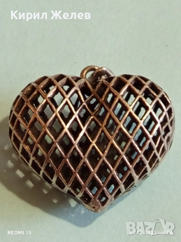 Арт сърцевиден сребърен медальон пендант финна ръчна изработка 40194, снимка 6 - Колиета, медальони, синджири - 52881918