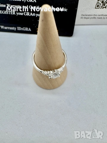 Сребърен пръстен с мойсанит (Диамант) 0.6 карата, снимка 5 - Пръстени - 53331300