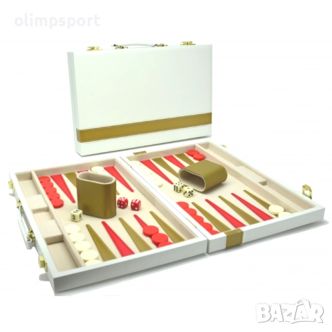 Табла бял винил със триъгълници в златно и червено райе