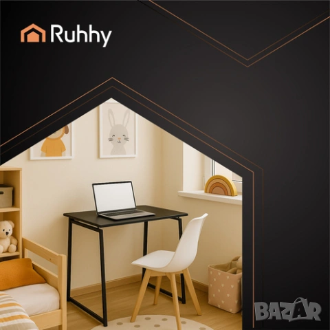 Сгъваемо бюро / Малко бюро за компютър и лаптоп – дървесен или черен, снимка 9 - Бюра - 53557472