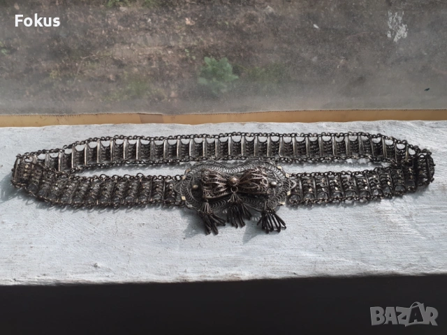 Възрожденски сачанен колан филигран с позлата, снимка 2 - Антикварни и старинни предмети - 53429689