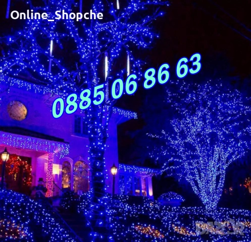 Коледни лампички 20 метра на макара, синя светлина, водоустойчиви, снимка 3 - Декорация за дома - 52428516