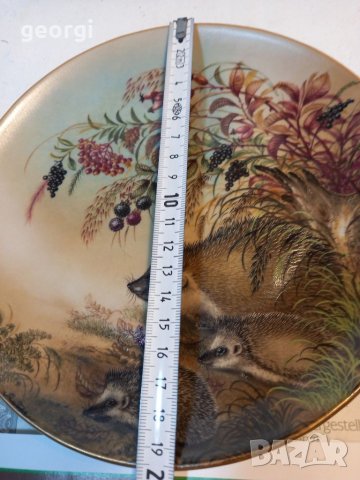 Декоративна порцеланова чиния таралежи , снимка 4 - Колекции - 38268556