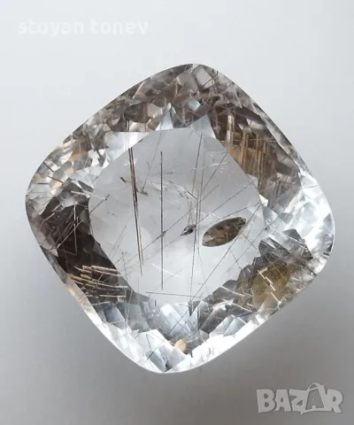 Огромен рядък рутилов кварц със златни игли - 43.41кт.! Нов!, снимка 6 - Други - 50062580