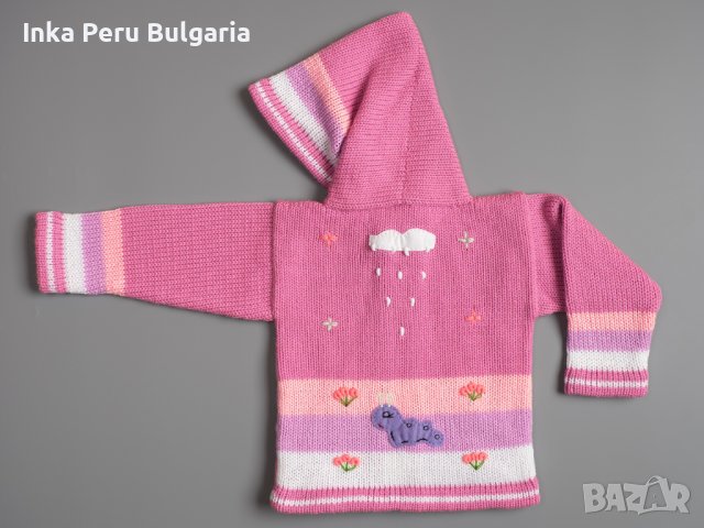 Бледо розова перуанска детска жилетка, размери от 0 до 7 години , снимка 2 - Детски пуловери и жилетки - 35537480