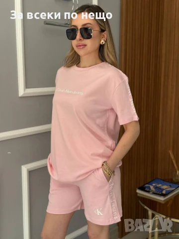 Calvin Klein Дамски Летен Памучен Спортен Комплект С Бродирано Лого🔝Дамски Спортен Екип Код A716