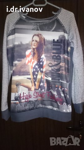 спортна сива блуза с момиче, снимка 1 - Блузи с дълъг ръкав и пуловери - 27892919