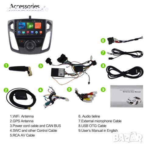 FORD KUGA C-MAX FOCUS 2012-2019 - 9'' Андроид Навигация, 9486, снимка 16 - Аксесоари и консумативи - 29020507