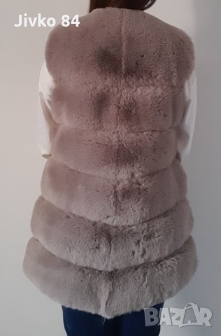 Дълги дамски естествени елеци  от РЕКС (кралски заек), снимка 10 - Елеци - 34299744