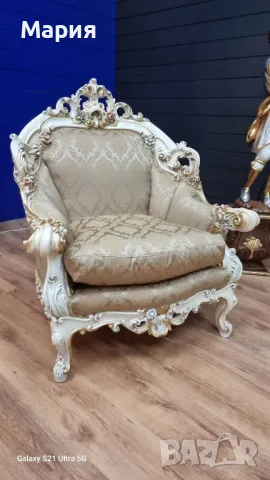 Италианска барокова холна гарнитура 055, снимка 8 - Дивани и мека мебел - 48715033