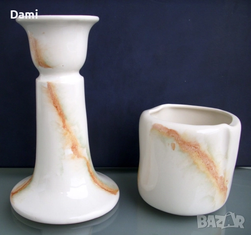 Свещник и моливник български порцелан Коста Йорданов Видин, снимка 2 - Декорация за дома - 52945553