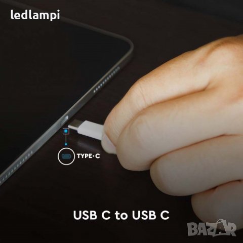 Кабел Тип-С Към Тип-С 1m Черен С LED Дисплей, снимка 5 - USB кабели - 39301551