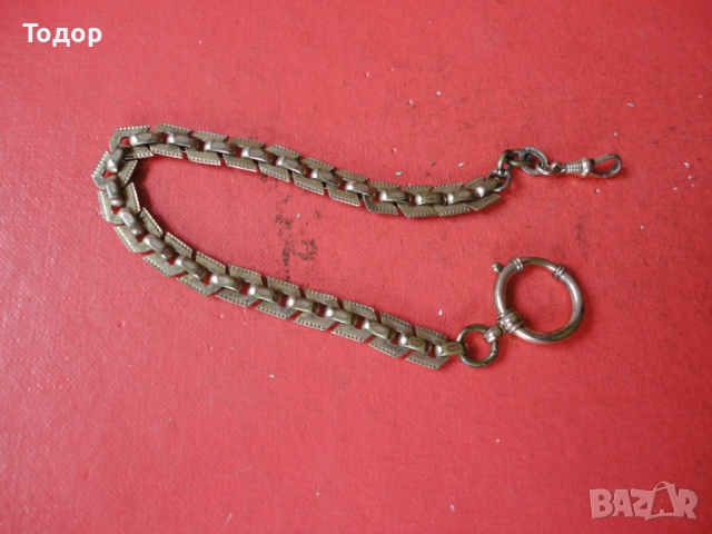 Позлатен кюстек верижка за часовник KJ Double Арт Деко , снимка 9 - Мъжки - 52826348