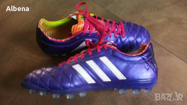 Adidas Adipure 11Pro AG Purple/White Размер EUR 42 / UK 8 бутонки естествена кожа 32-14-S, снимка 8 - Спортни обувки - 43537484