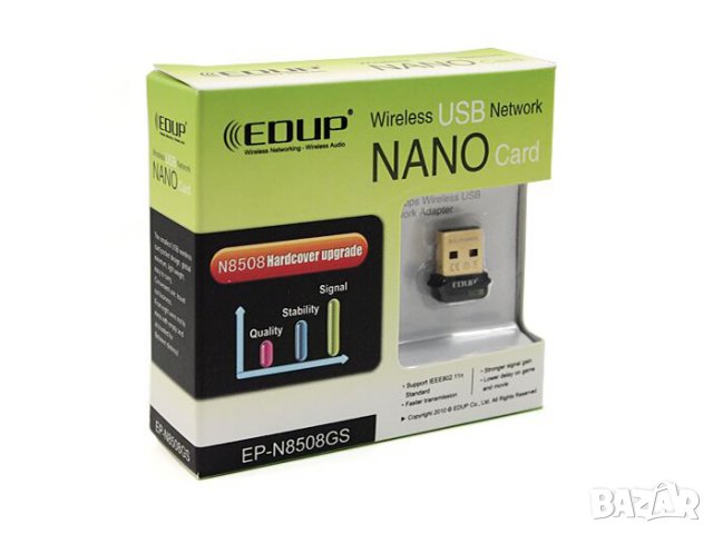 EDUP EP-N8508GS нано USB Wi-Fi адаптер, снимка 6 - Други - 35585765
