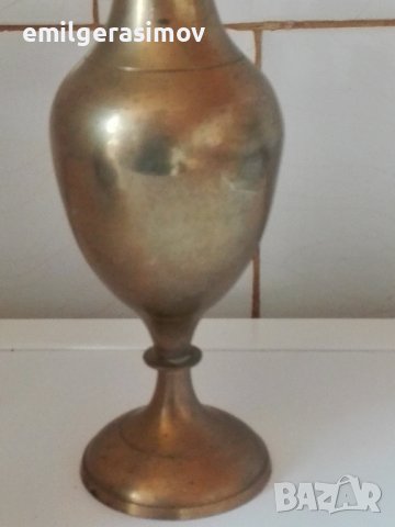 Месингова ваза., снимка 2 - Антикварни и старинни предмети - 37135198